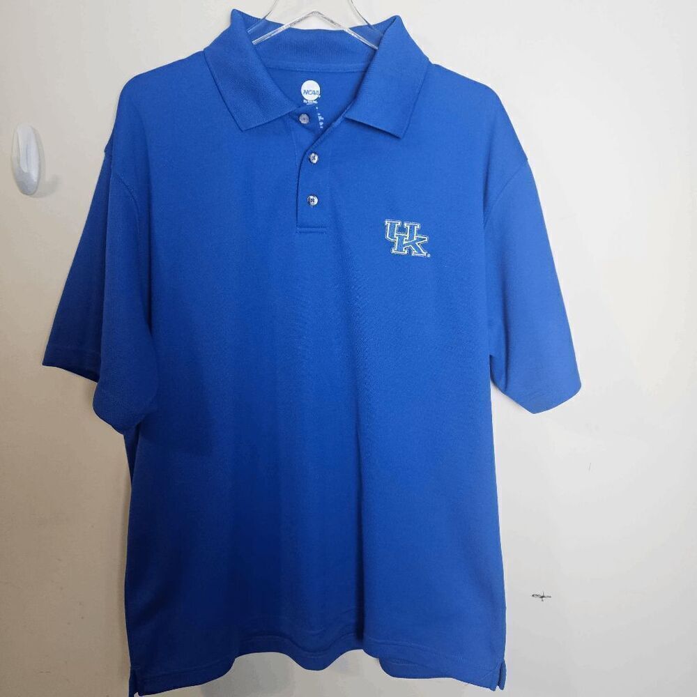 NCAA University of Kentucky Tech Polo Shirt Men's Blue Size Large